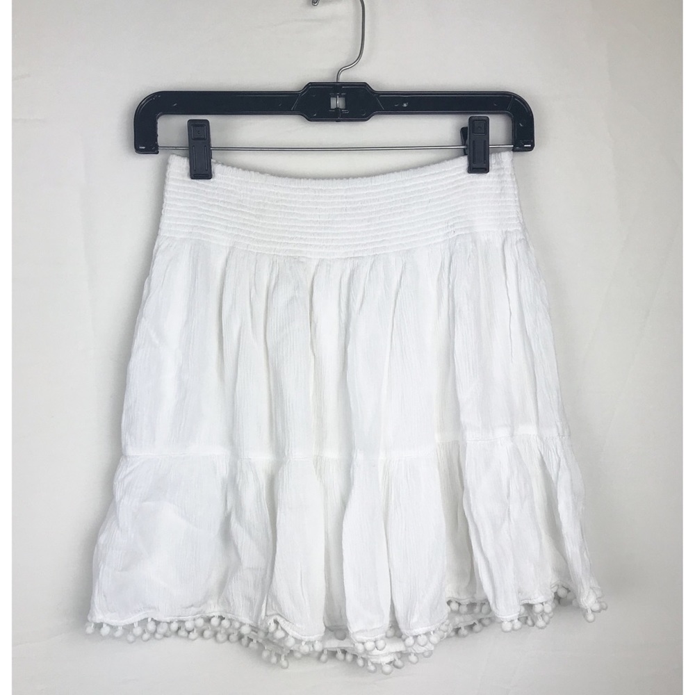 Lily Pulitzer White Evelyn Pom-Pom Skirt